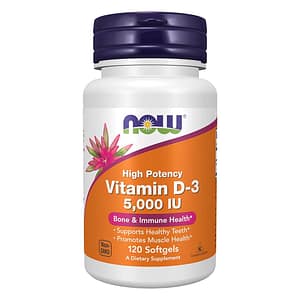 NOW Foods, High Potency Vitamin D-3, 5,000IU - 120 Softgels